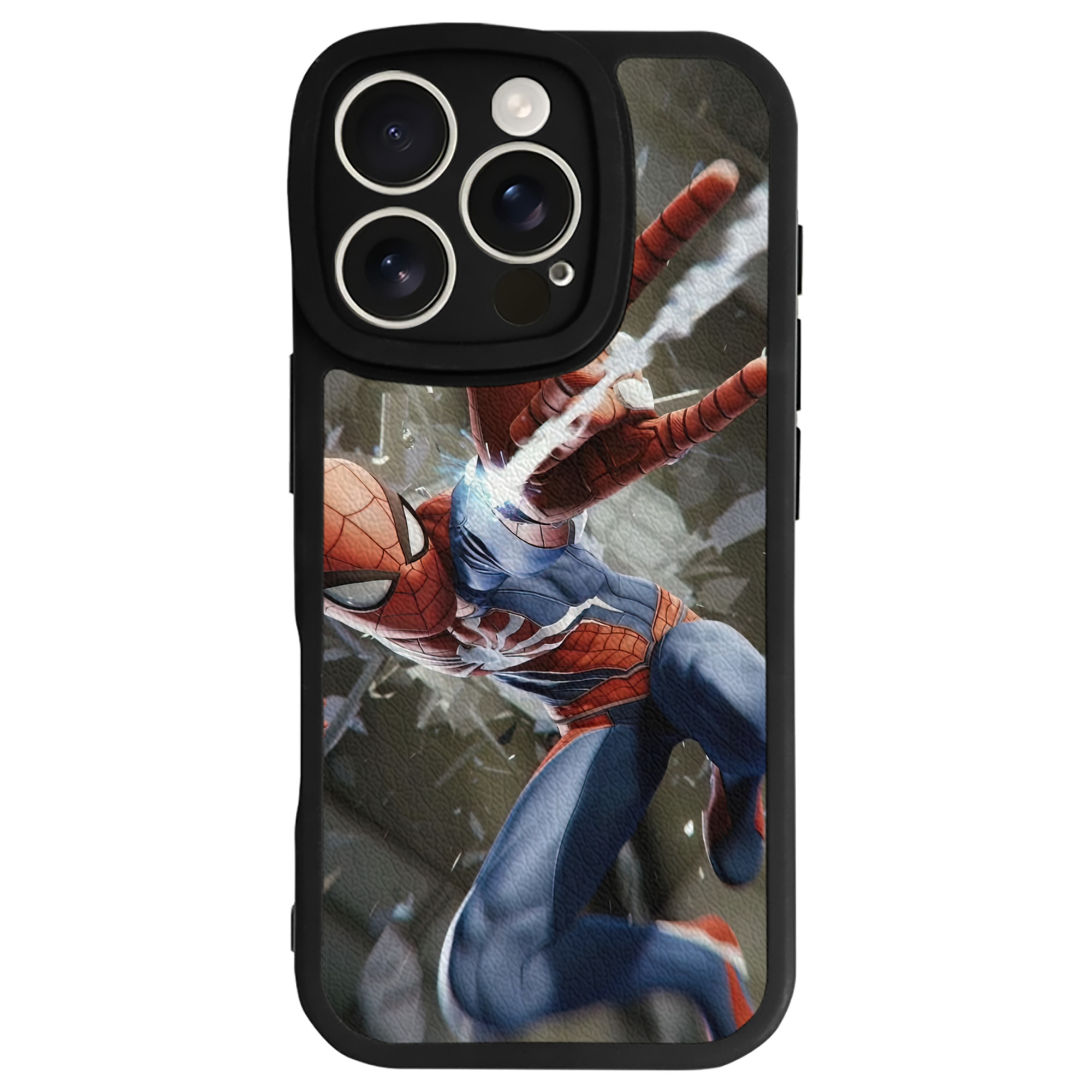 （画像用） Spider Man スパイダーマン 【iPhone 16シリーズ対応】シリコンスマホケース（レザー調） 材質：シリコン